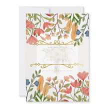 Elegante Wasserfarben-Blumen-Hochzeitseinladung |