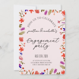 Elegante Wasserfarben-Blumen-Hochzeitseinladungsfe Einladung