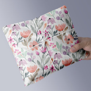 Elegante Wasserfarben-Blumen Seidenpapier