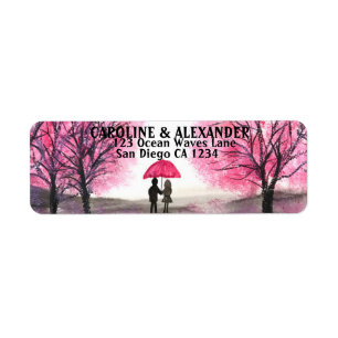 Elegante Wasserfarben Cherry Blossom Hochzeit Rück
