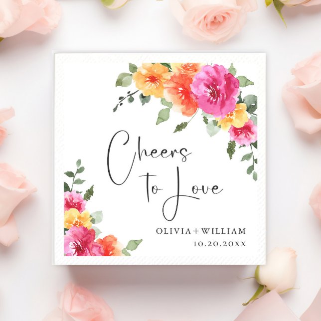 Elegante Wasserfarben Festliche Blume Hochzeit Serviette (Von Creator hochgeladen)