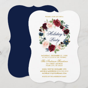 Elegante Wasserfarben Flora Holiday Party Bracket  Einladung