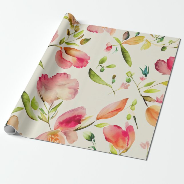Elegante Wasserfarben Hochzeit & Bridal Geschenkpapier (Ungerollt)