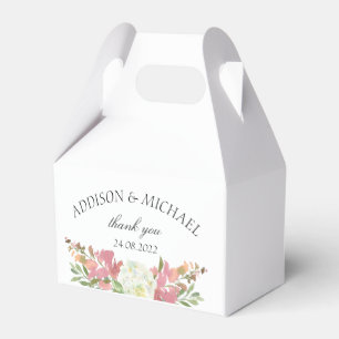 Elegante Wasserfarben Hochzeit Weiß Geschenkschachtel