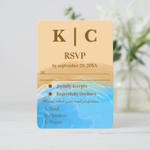 Elegante Wasserfarben-Hochzeits-RSVP-Karte am Stra