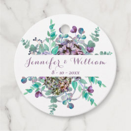 Elegante Wasserfarben-Hydrangea-Hochzeit Geschenkanhänger