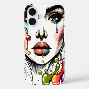 Elegante Wasserfarben-Künstlerisches Porträt  iPhone 16 Hülle