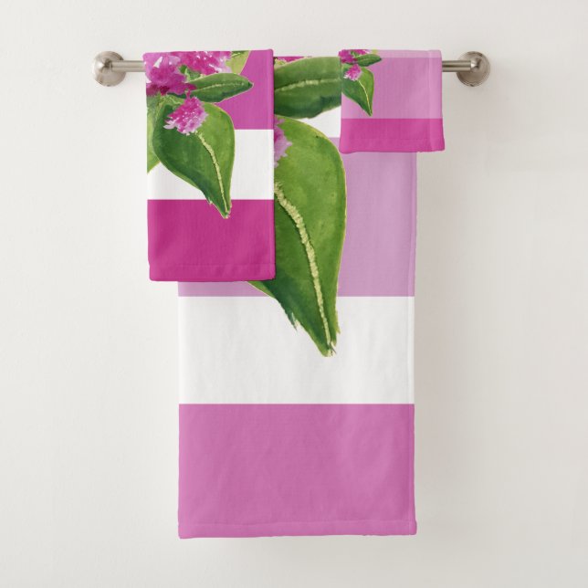 Elegante Wasserfarben, mit Blumen gemalt Badhandtuch Set (Insitu)
