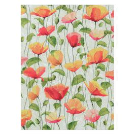 Elegante Wasserfarben Rosa und gelbe Blumen| Tischdecke