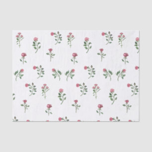Elegante Wasserfarben Rosen mit Stiemen und Blätte Seidenpapier