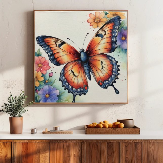 Elegante Wasserfarben Schmetterlinge Natur Inspiri Poster (Von Creator hochgeladen)