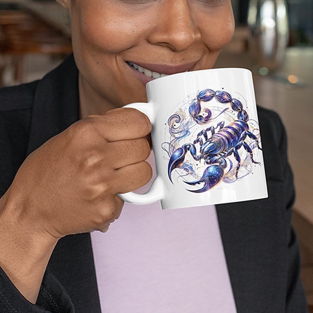 Elegante Wasserfarben Scorpio Zodiac Custom Tasse (Von Creator hochgeladen)