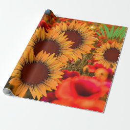 Elegante Wasserfarben Sonnenblumen Geschenkpapier