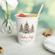 Elegante Wasserfarben-Tannen-Weihnachtsfeier