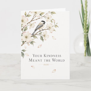 Elegante Wasserfarben-Vogel-Dankeskarten Karte