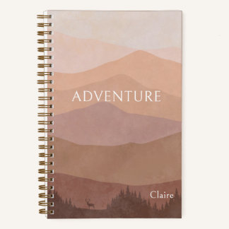 Elegante Wasserfarbenen Berge Adventure Travel Notizbuch