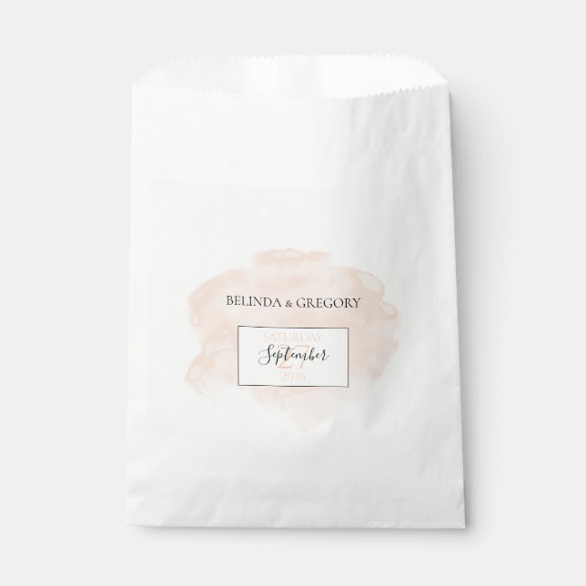Elegante Wasserfarbenhochzeit Geschenktütchen (Vorderseite)