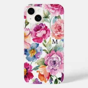 Elegante Wasserfarbenrosen blühen personalisierter Case-Mate iPhone 14 Hülle