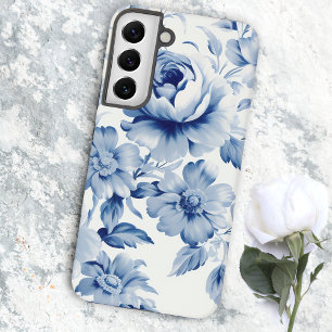 Elegante Wasserfarbenrosen in Pastellblau Samsung Galaxy Hülle