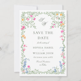 Elegante Wasserfarbenwelt Wildblume Hochzeit Save The Date