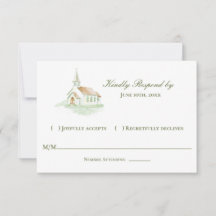 Elegante Wasserfarbkapelle Hochzeit