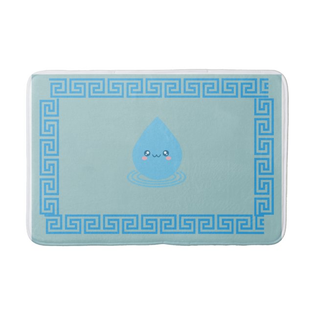 Elegante Wassertröpfe mit chinesischer Grenze Badematte (Vorderseite)