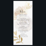 Elegante Water Color Rose Wedding Menu Card Menükarte<br><div class="desc">Elegante Rose des Hochzeitmenüs</div>