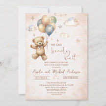 Elegante Watercolor Bear Teddy Babydusche