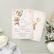 Elegante Watercolor Bear Teddy Babydusche