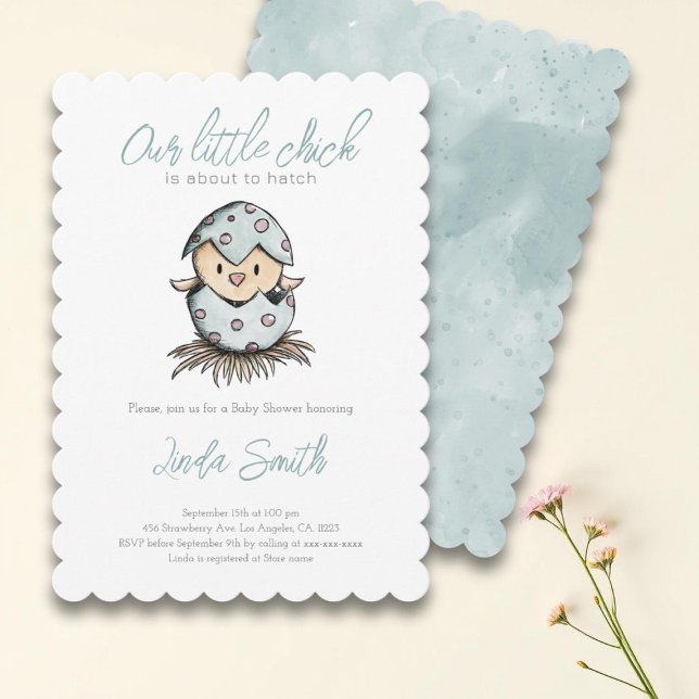 Elegante Watercolor Bird Baby Shower Einladung (Von Creator hochgeladen)