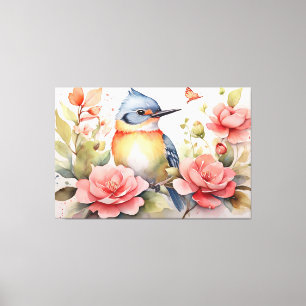 Elegante Watercolor Bird Festival - Martha Argeric Leinwanddruck