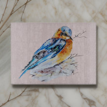 Elegante Watercolor Bluebird Nature