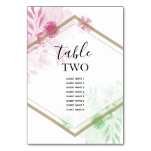 Elegante Watercolor-Blume Hochzeiten von Gastnamen