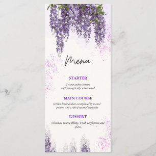 Elegante Watercolor Blumenkarte Menükarte