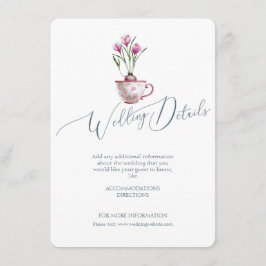 Elegante Watercolor Blumenzwiebeldetails Begleitkarte
