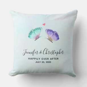 Elegante Watercolor Butterfly-Hochzeit Kissen