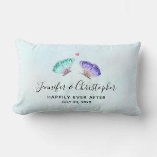 Elegante Watercolor Butterfly-Hochzeit Lendenkissen