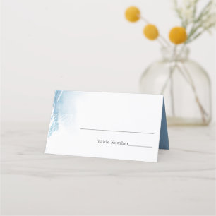Elegante Watercolor Dusty Blue Platzkarte