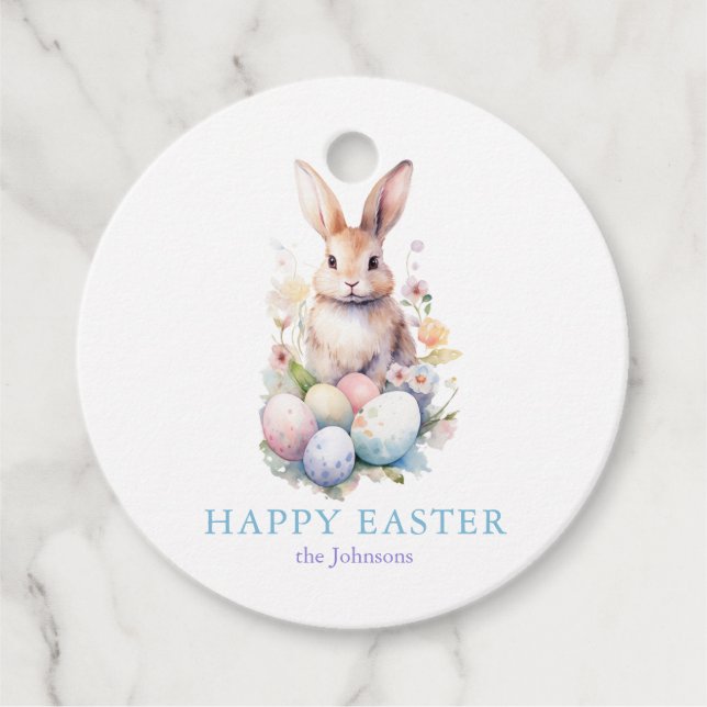 Elegante Watercolor Eggs Floral Ostern BRUNCH Geschenkanhänger (Vorderseite)