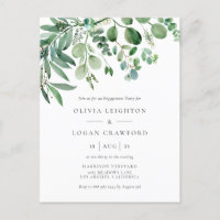 Elegante Watercolor Eukalyptus Engagement Party