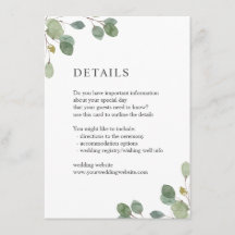 Elegante Watercolor Eukalyptus Wedding Details