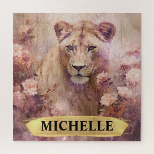 Elegante Watercolor Fantasy Starry Lioness