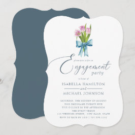 Elegante Watercolor Floral Engagement Party Einladung