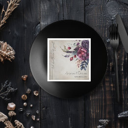 Elegante Watercolor Floral Wedding Napkin Serviette