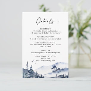 Elegante Watercolor Foggy Forest Details Begleitkarte