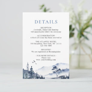 Elegante Watercolor Foggy Forest Details Begleitkarte