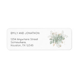 Elegante Watercolor Foliage Wedding Rücksendeadres
