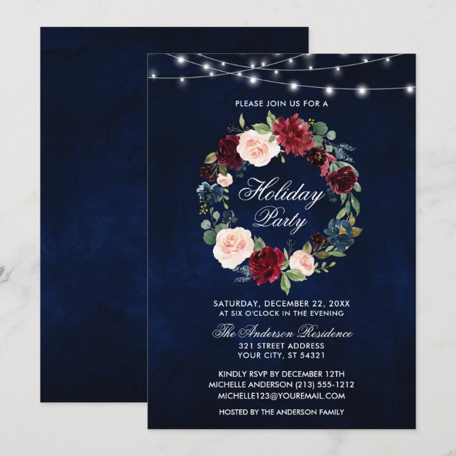 Elegante Watercolor Frische Pasta machen Einladung (Vorne/Hinten)