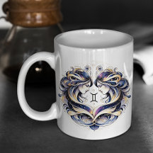 Elegante Watercolor Gemini Zodiac Custom Tasse