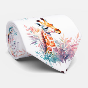 Elegante Watercolor Giraffe Krawatte - Männergesta